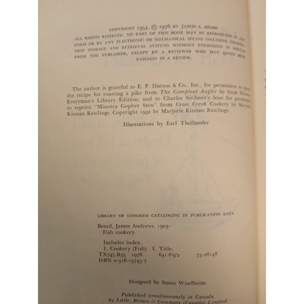 James Beard's New‎ Fish Cookery 1976 - HC/DJ - Little, Brown & Co.